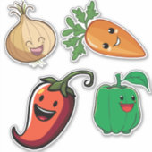 Het glimlachen van Veggie Friends Sticker (Voorkant)