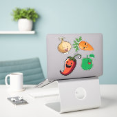 Het glimlachen van Veggie Friends Sticker (Laptop op bureau)