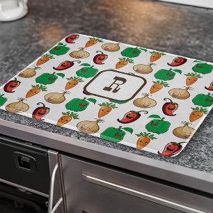 Het glimlachen van Veggies Monogrammed Snijplank