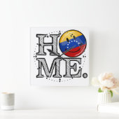 Het glimlachen van Venezolaanse vlag Housewarming Vierkante Klok (Huis)