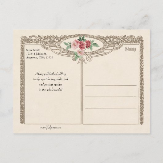 Het glimlachen van Victoriaans moeder en dochter H Feestdagenkaart (Achterkant)