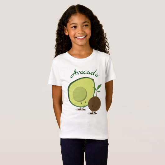 Het glimlachen van vriendschappelijke Avocado-teke T-shirt (Voorkant volledig)