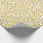 Het glimlachen van White Daisies Summery Pattern Cadeaupapier (Hoek)