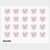 Het glimlachen van Witte Bunny Tshirts en Gifts Ronde Sticker (Vel)