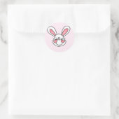 Het glimlachen van Witte Bunny Tshirts en Gifts Ronde Sticker (Tas)