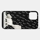 Het glimlachen van witte kat fluffy Tail op pianok Case-Mate iPhone Case (Achterkant (horizontaal))