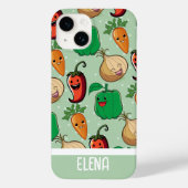 Het glimlachen Veggies Personalized Case-Mate iPhone Case (Achterkant)