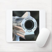 Het glimlachen wachten op flash.jpg muismat (Met muis)