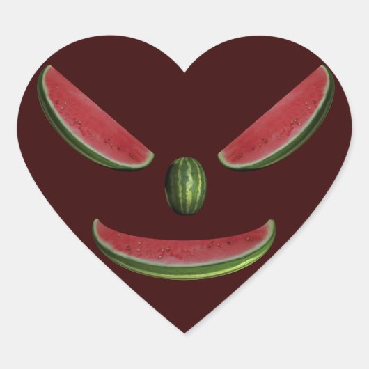 Het glimlachen Watermeloenen Hart Sticker (Voorkant)