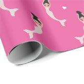 Het glimlachen Zeemeermin met het patroon van het  Cadeaupapier (Rol Hoek)