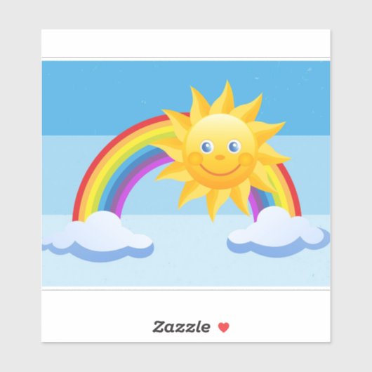 Het glimlachen Zon Aangepast gesneden Vinylsticker Sticker (Vel)