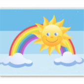 Het glimlachen Zon Aangepast gesneden Vinylsticker Sticker (Voorkant)