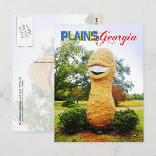 Het glimlachende beeld van de pinda's, vlaktes, Ge Briefkaart (Voorkant / Achterkant)