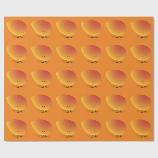 Het glimlachende Karakter van de Mango Cadeaupapier (Vlak)