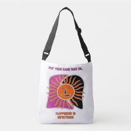 Het glimlachende zongezicht crossbody tas