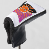 Het glimlachende zongezicht golfheadcover (3/4 voorkant)