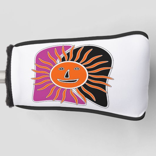 Het glimlachende zongezicht golfheadcover (Voorkant)