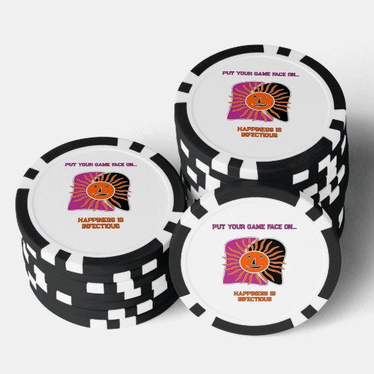 Het glimlachende zongezicht poker chips (Opstapeling)