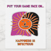 Het glimlachende zongezicht wijn etiket (Enkel label)