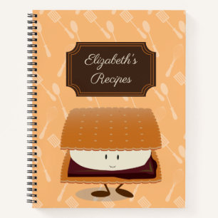 Het glimlen S'more met Naam   Recipe-laptop Notitieboek