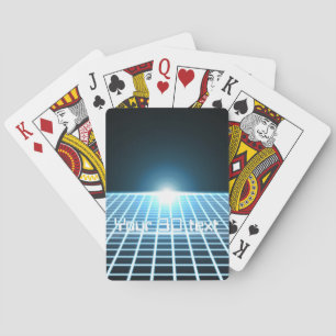 Het gloeien 3D-Net met klantgerichte tekst Pokerkaarten