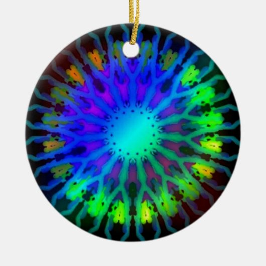 Het gloeien in de Dark Kaleidoscoop kunst Keramisch Ornament (Voorkant)
