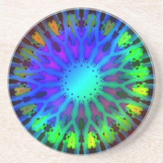 Het gloeien in de Dark Kaleidoscoop kunst Zandsteen Onderzetter (Voorkant)