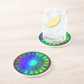 Het gloeien in de Dark Kaleidoscoop kunst Zandsteen Onderzetter (Zijkant)