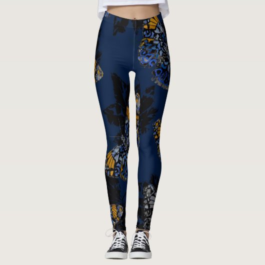 Het gloeien vlinders in duistere leggings (Voorkant)