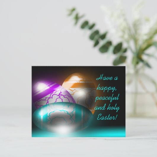 Het gloeiende Briefkaart van Paaseieren (Staand voorkant)