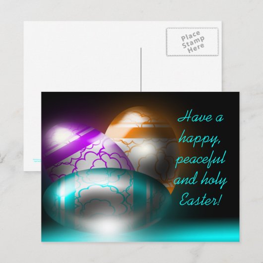 Het gloeiende Briefkaart van Paaseieren (Voorkant / Achterkant)