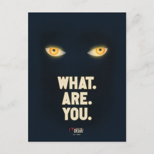 Het gloeiende ogen "What.Are.You." Briefkaart (Voorkant)