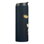 Het gloeiende ogen "What.Are.You." Thermosbeker (Gedraaid links)