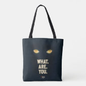 Het gloeiende ogen "What.Are.You." Tote Bag (Achterkant)