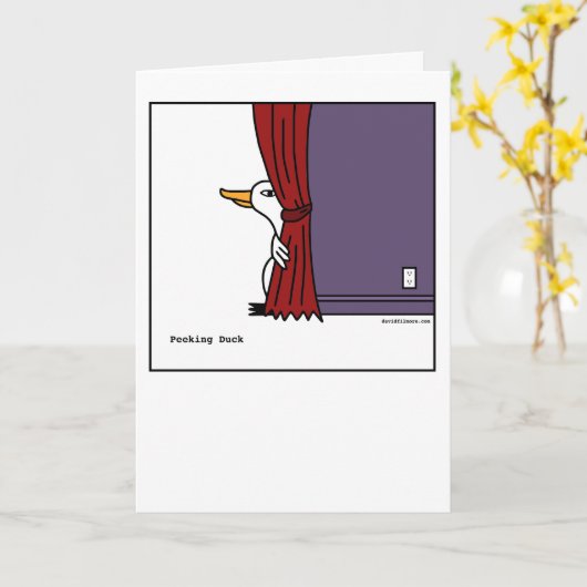 Het gluren Eend - Wenskaart Kaart (Gele Bloem)