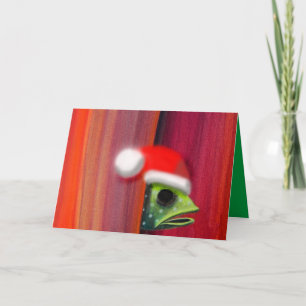 Het gluren vissen met het pet van de Kerstman Feestdagen Kaart