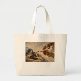 Het goddelijke aanraken grote tote bag