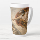 Het goddelijke aanraken latte mok (Rechterhoek)