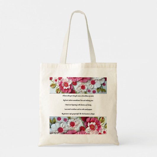 Het Goddelijke Doel Achter de Ontwerp Geboortebloe Tote Bag (Achterkant)
