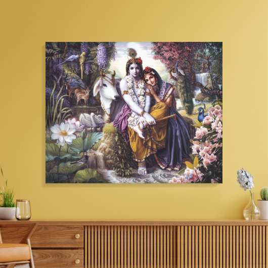 Het goddelijke liefdevolle paar canvas afdruk (Insitu (Woonkamer))