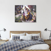 Het goddelijke liefdevolle paar canvas afdruk (Insitu (Slaapkamer))