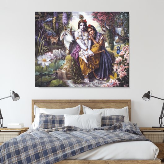 Het goddelijke liefdevolle paar canvas afdruk (Insitu (Slaapkamer))
