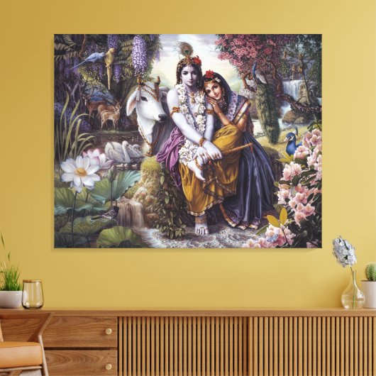 Het goddelijke liefdevolle paar canvas afdruk (Insitu (Woonkamer))