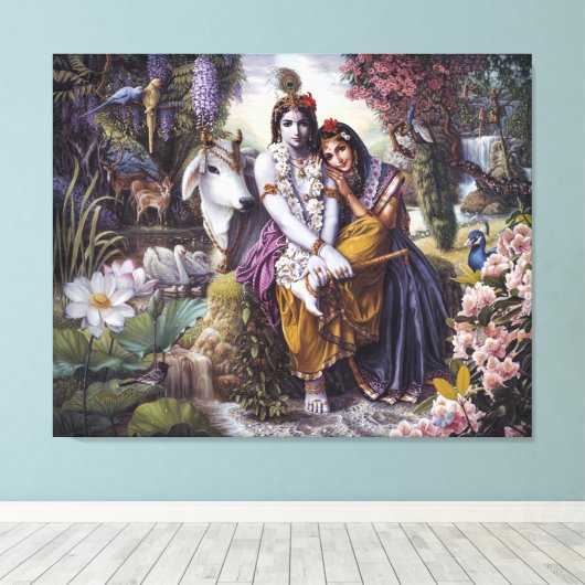 Het goddelijke liefdevolle paar canvas afdruk (Insitu (Houten vloer))