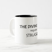 Het goddelijke pad vereist strijd tweekleurige koffiemok (Voorkant links)