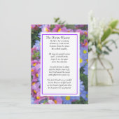 Het goddelijke Weaver met paars Feestdagenkaart (Staand voorkant)