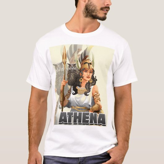 Het Goddess Athena Unique Tattoo Design T-shirt (Voorkant)