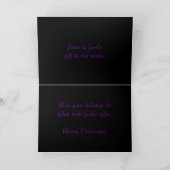 HET GODSDIENSTIGE PAARSE DECOR VAN DE KERSTKAART FEESTDAGEN KAART (Binnen)