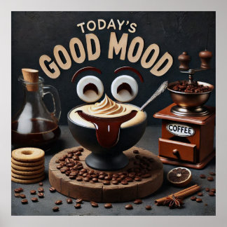 Het goede humeur van vandaag" Fine Art Coffee Poster