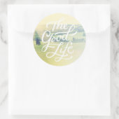 Het goede leven 2 ronde sticker (Tas)